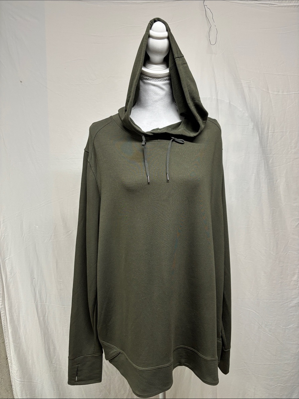 Athletic Works Olive Green Women's Hooded Pullover Sweatshirt